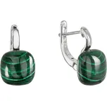 Stříbrné náušnice s malachitem 11732.3