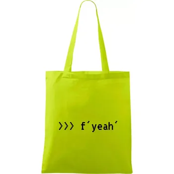 Python f yeah - Taška bavlněná - 42 x 38 cm ( Limetková )