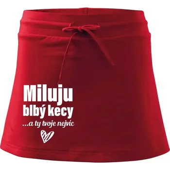 Dámská sukně Miluju blbý kecy - Sportovní sukně - two in one - S ( Červená )