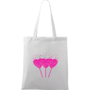 Nákupní taška Srdce balónky - Taška bavlněná - 42 x 38 cm ( Bílá )