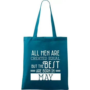 All men are created equal may - Taška bavlněná - 42 x 38 cm ( Petrolejová )