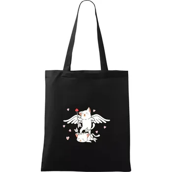 Nákupní taška Kočky Amorův šíp - Taška bavlněná - 42 x 38 cm ( Černá )