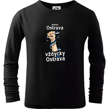 Chlapecké oblečení Jednou Ostrava vždycky Ostrava - Triko dětské Long Sleeve - 146 cm/10 let ( Černá )