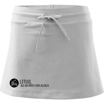 Dámská sukně Lituji na práci mám alergii - Sportovní sukně - two in one - M ( Bílá )