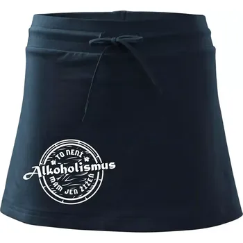 Dámská sukně Alkoholismus víno - Sportovní sukně - two in one - XL ( Námořní modrá (velmi tmavá - téměř černá) )