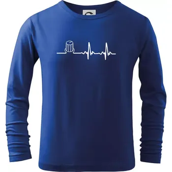 Chlapecké tričko Muzikant volume EKG - Triko dětské Long Sleeve - 122 cm/6 let ( Královská modrá )