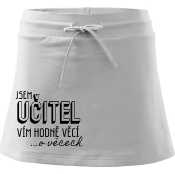 Dámská sukně Jsem učitel, vím hodně věcí - Sportovní sukně - two in one - S ( Bílá )