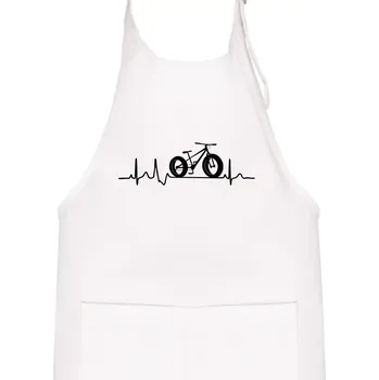 Kuchyňská zástěra EKG fatbike - Dětská zástěra na vaření - Univerzální velikost ( Bílá )