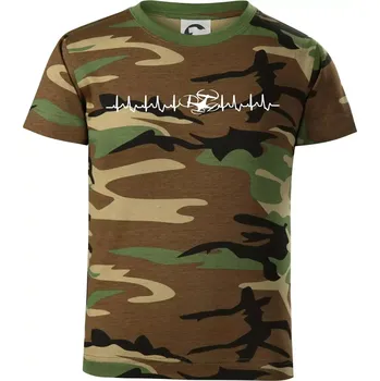 Chlapecké tričko Dron ekg - Dětské maskáčové triko - 134 cm/8 let ( Hnědý maskáč )