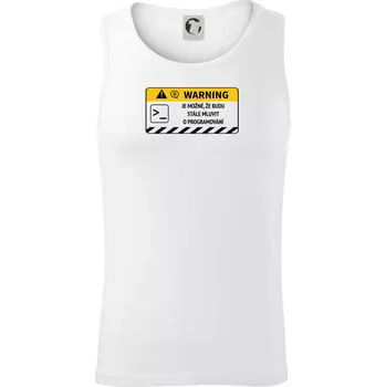 Pánské termoprádlo Warning - Je možné, že budu mluvit o programování - Tílko pánské Core - M ( Bílá )