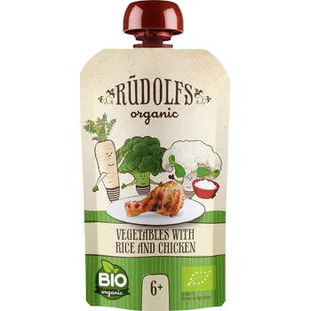 Rudolfs BIO kapsička Zelenina, rýže, kuřecí maso, 110 g