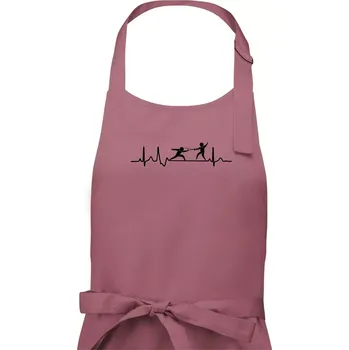 Kuchyňská zástěra EKG šerm - Pánská zástěra na vaření - Univerzální velikost ( Starorůžová )