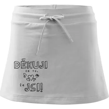 Dámská sukně Děkuji za to, že jsi - Sportovní sukně - two in one - L ( Bílá )