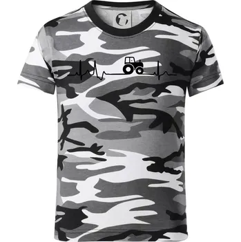 Chlapecké tričko Traktor EKG - Dětské maskáčové triko - 104-110cm / 3-4 roky ( Šedý maskáč )