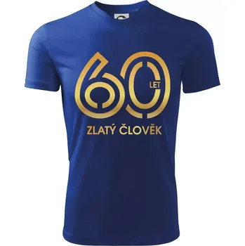Chlapecké tričko 60 let zlatý člověk - Dětské triko sportovní (dresovina) - 158 cm/12 let ( Královská modrá )