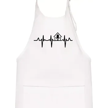 Kuchyňská zástěra EKG rumka - Dětská zástěra na vaření - Univerzální velikost ( Bílá )