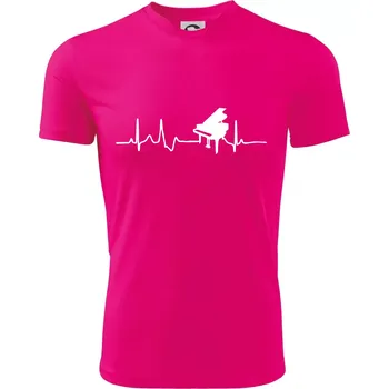 Piano ekg - křídlo - Dětské triko sportovní (dresovina) - 146 cm/10 let ( Neon Pink )