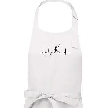 Kuchyňská zástěra Ekg squash muž - Pánská zástěra na vaření - Univerzální velikost ( Bílá )