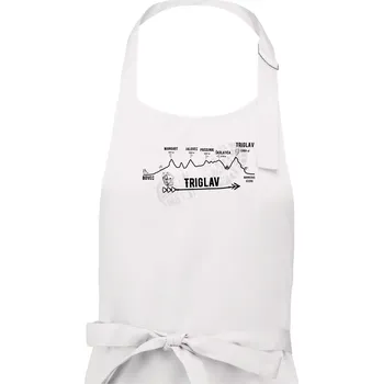 Kuchyňská zástěra Profil Triglav Bovec - Bohinjské jezero - Pánská zástěra na vaření - Univerzální velikost ( Bílá )