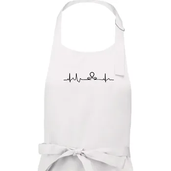 Kuchyňská zástěra Geocache ekg - Dámská zástěra na vaření - Univerzální velikost ( Bílá )