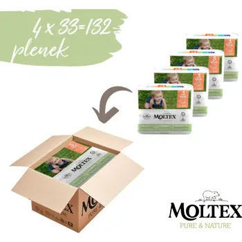Plena Plenky Moltex Pure & Nature Midi 4-9 kg - ekonomické balení (4 x 33 ks)