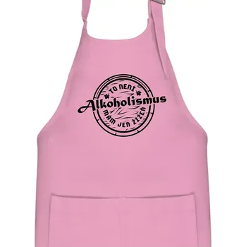 Kuchyňská zástěra Alkoholismus víno - Dětská zástěra na vaření - Univerzální velikost ( Růžová )