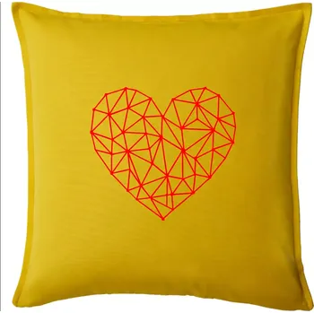Polštář Srdce síť - Polštář 50x50 - 50x50 - Pouze potah ( Žlutá )