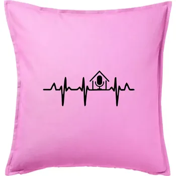 Polštář EKG rumka - Polštář 50x50 - 50x50 - Pouze potah ( Růžová )