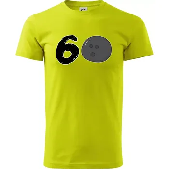 Pánské tričko Bowling kulaté narozeniny 60 - Klasické pánské triko vyšší gramáže - 2XL ( Limetková )