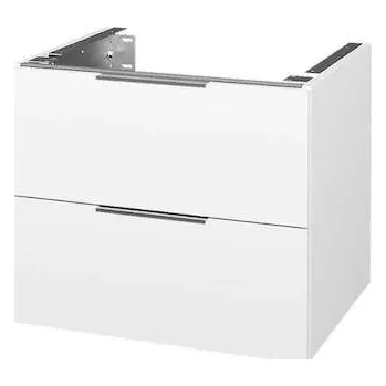 Koupelnový nábytek kielle Idolio - Umyvadlová skříňka 60x50x50 cm, lesklá bílá, stříbrné úchytky 50024600