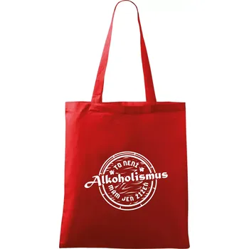 Nákupní taška Alkoholismus víno - Taška bavlněná - 42 x 38 cm ( Červená )