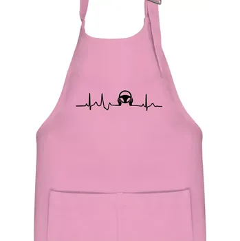 Kuchyňská zástěra EKG řidič - Dětská zástěra na vaření - Univerzální velikost ( Růžová )