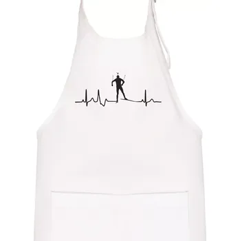 Kuchyňská zástěra EKG biatlon - Dětská zástěra na vaření - Univerzální velikost ( Bílá )