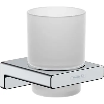 Držák na kartáček Hansgrohe AddStoris - Držák kartáčků a pasty, matné sklo/chrom 41749000