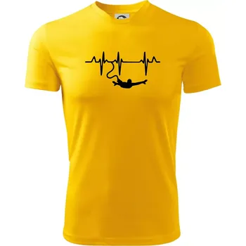 Pánské tričko EKG bungee jumping - Pánské triko Fantasy sportovní (dresovina) - S ( Žlutá )