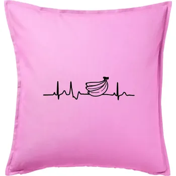 Polštář Ekg banán - Polštář 50x50 - 50x50 - Pouze potah ( Růžová )