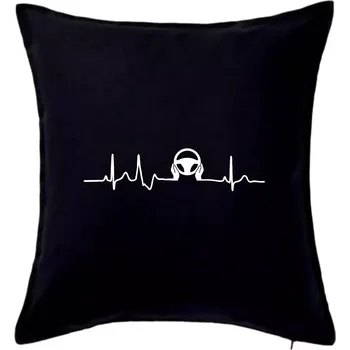 Polštář EKG řidič - Polštář 50x50 - 50x50 - Včetně výplně ( Černá )