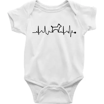 Kojenecký body Ekg psí obrys - Body kojenecké s krátkým rukávem - Krátký r. 12-18 měs ( Bílá )