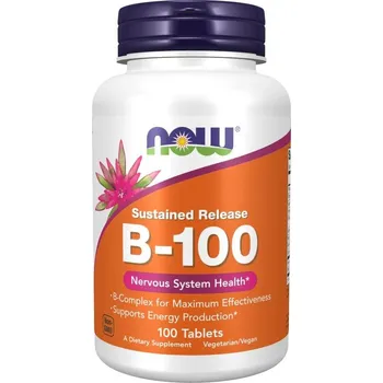 Doplněk stravy Now Foods Vitamin B-100 Complex Prodloužené Uvolnění 100 tablet