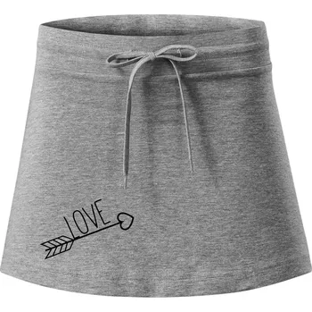 Dámská sukně Love šíp - Sportovní sukně - two in one - XL ( Tmavě šedý melír )