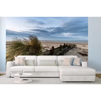 Fototapeta DIMEX | Samolepicí vliesová fototapeta na zeď Pláž za svítání MA-5-3214 | 375 x 250 cm | zelená, modrá, žlutá + Samolepicí vliesová fototapeta na stěnu DIMEX Pláž za svítání MA53214 v rozměru 375 x 250 cm