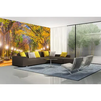 Fototapeta DIMEX | Samolepicí vliesová fototapeta na zeď Central Park na podzim MA-5-3019 | 375 x 250 cm | zelená, modrá, žlutá, hnědá + Samolepicí vliesová fototapeta na stěnu DIMEX Central Park na podzim MA53019 v rozměru 375 x 250 cm