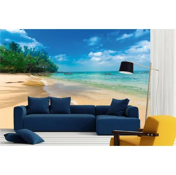 Fototapeta DIMEX | Samolepicí vliesová fototapeta na zeď Andamany a Nikobary MA-5-3236 | 375 x 250 cm | zelená, modrá, žlutá + Samolepicí vliesová fototapeta na stěnu DIMEX Andamany a Nikobary MA53236 v rozměru 375 x 250 cm