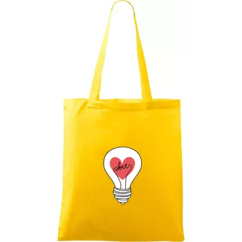 Nákupní taška Love žárovka rozum - Taška bavlněná - 42 x 38 cm ( Žlutá )