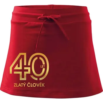 Dámská sukně 40 let zlatý člověk - Sportovní sukně - two in one - S ( Červená )