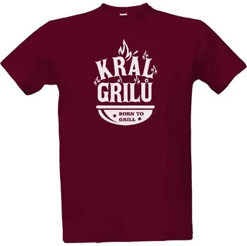 Tričko s potiskem Král Grilů bílé pánské