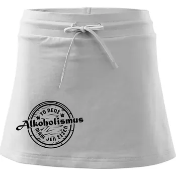 Dámská sukně Alkoholismus víno - Sportovní sukně - two in one - S ( Bílá )
