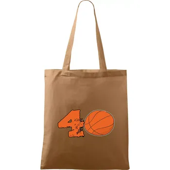 Basketball kulaté narozeniny 40 - Taška bavlněná - 42 x 38 cm ( Cappuccino )