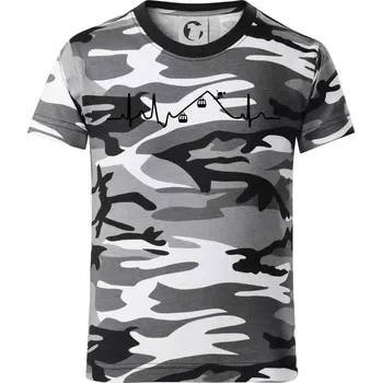 Chlapecké tričko EKG lanovka - Dětské maskáčové triko - 122 cm/6 let ( Šedý maskáč )