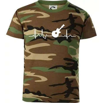 EKG akustická kytara - Dětské maskáčové triko - 104-110cm / 3-4 roky ( Hnědý maskáč )